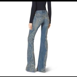 Micheal Kors denim studded bell bottom jeans
